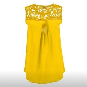 Yellow broderie chic top
